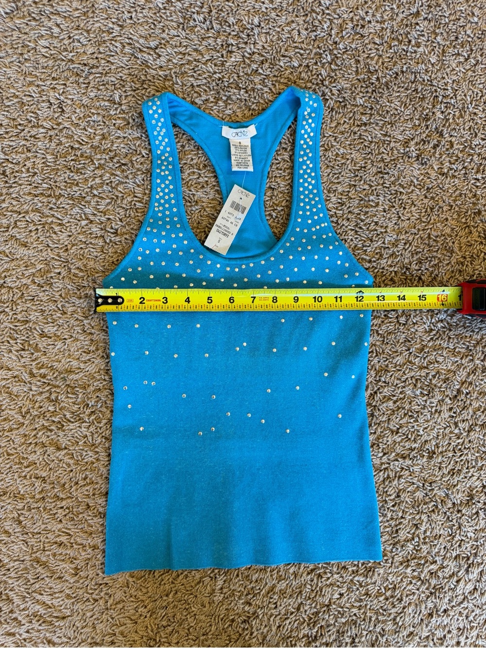 Cache Bright Teal Rhinestone Racerback Tank - Picture 2 of 5